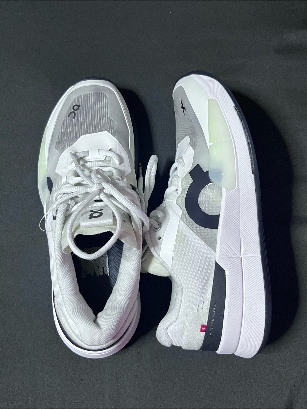 On Running White and Gray Low-Top Sneakers